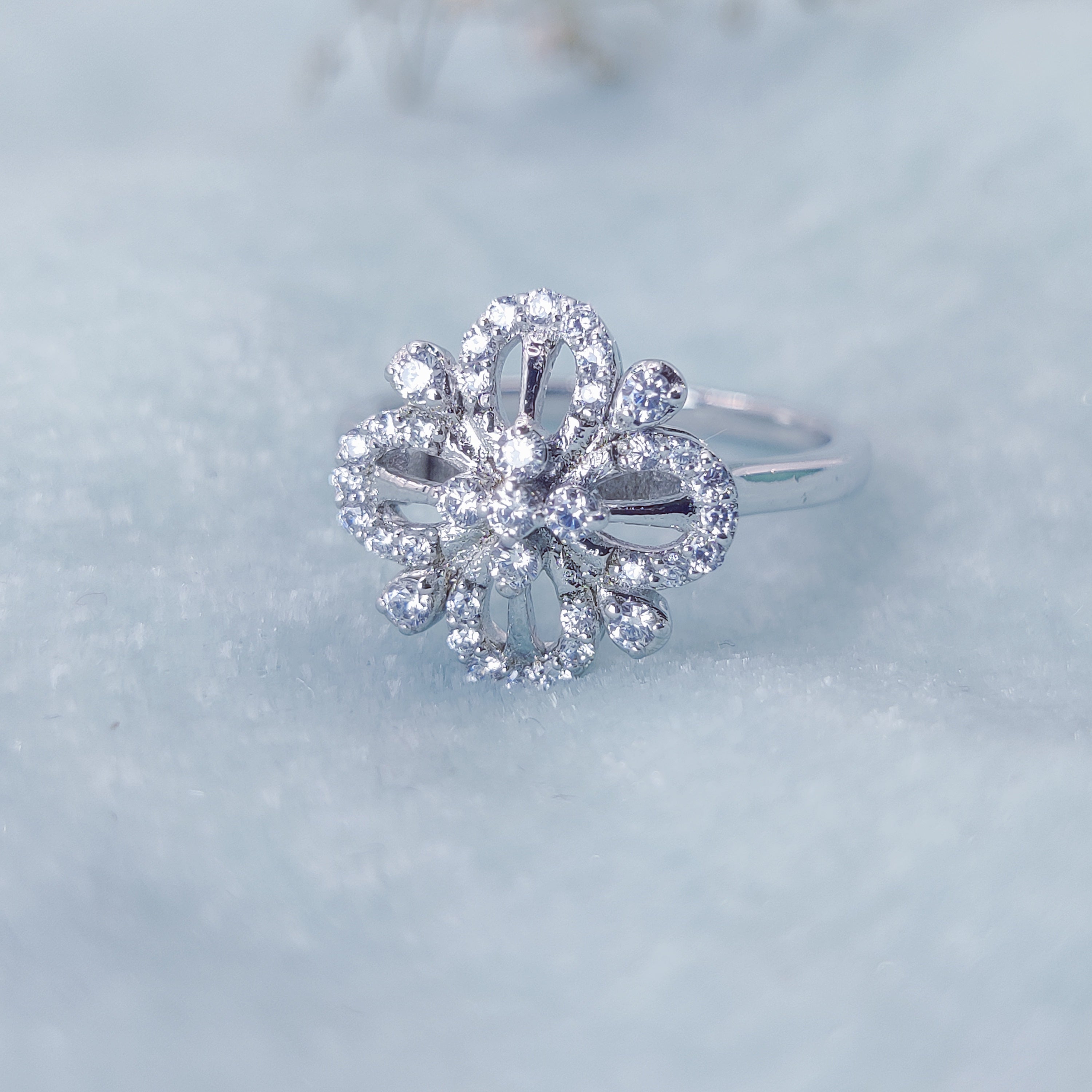 Radiant Bloom Sparkle Ring