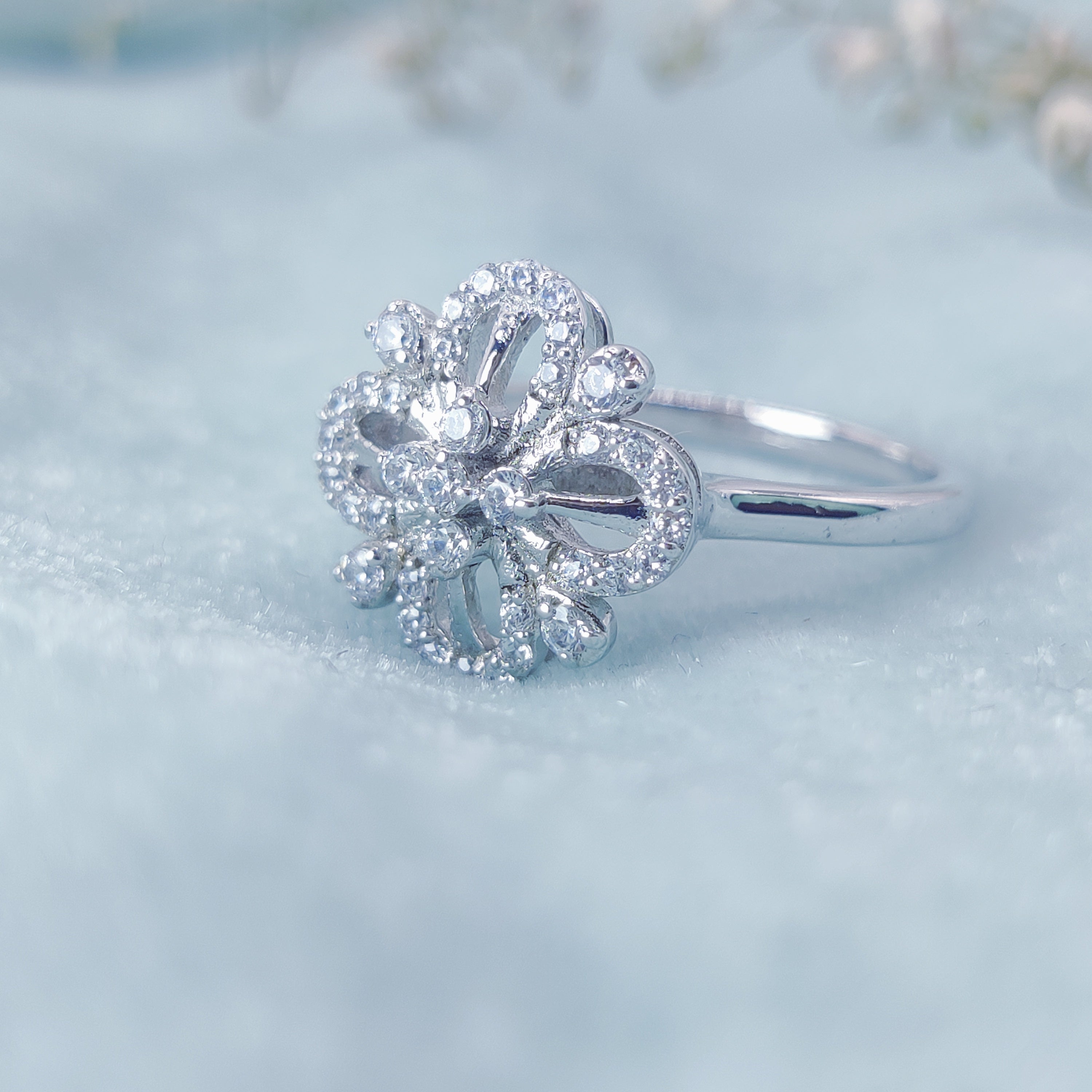 Radiant Bloom Sparkle Ring