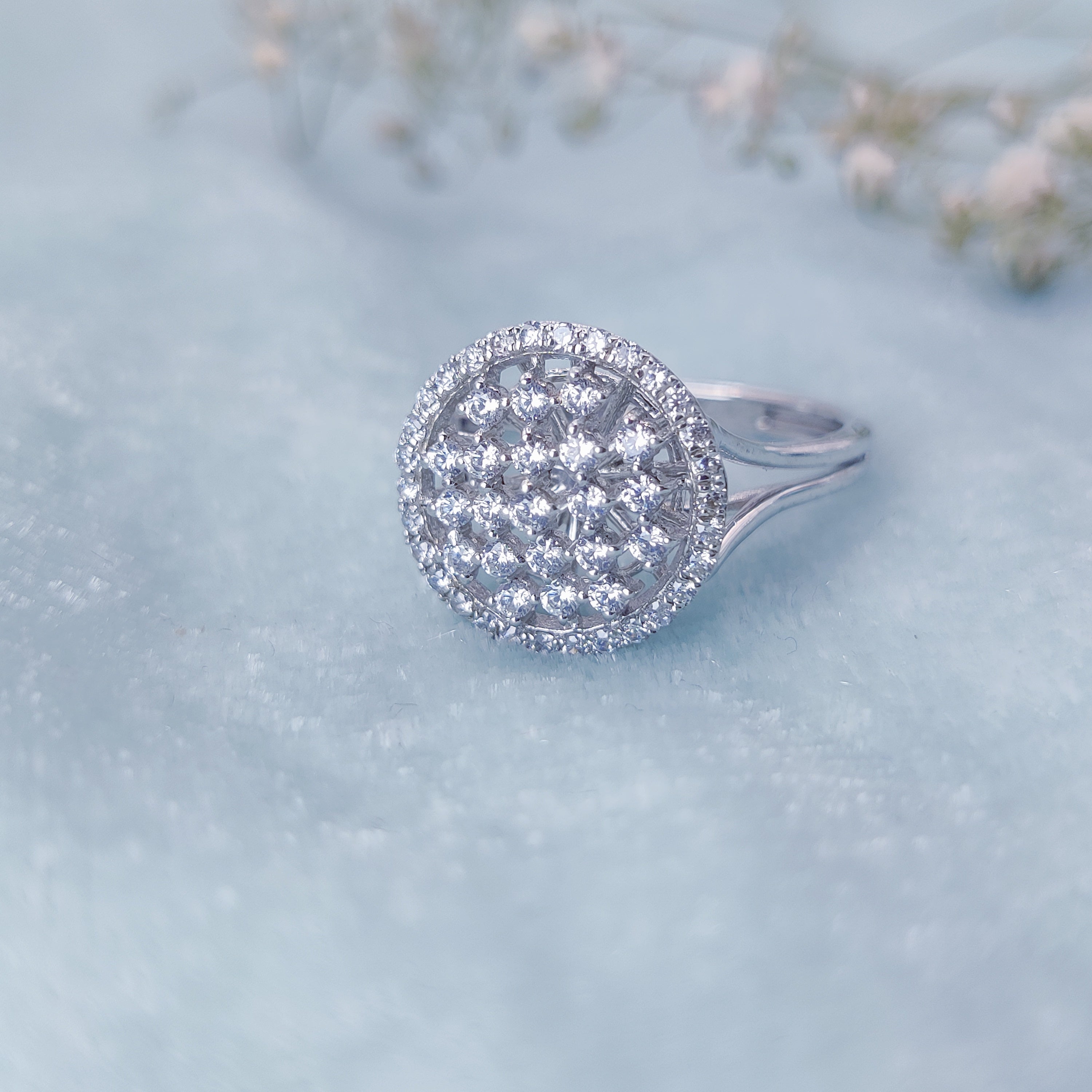 Crystal Dome Cluster Ring