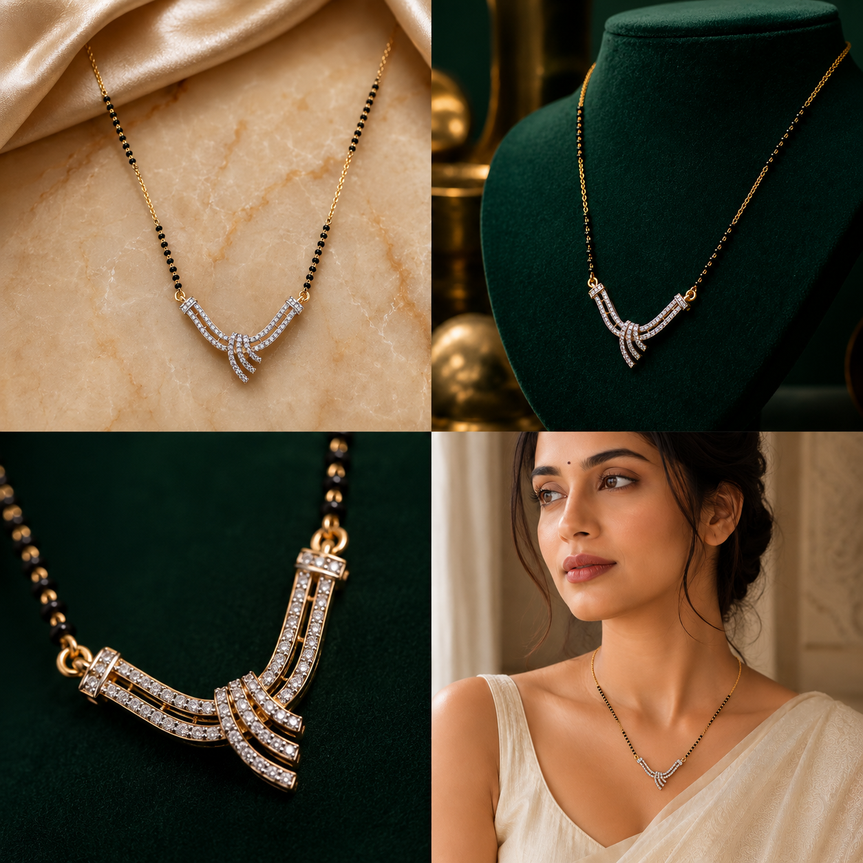 Aurelia Curve Diamond Mangalsutra