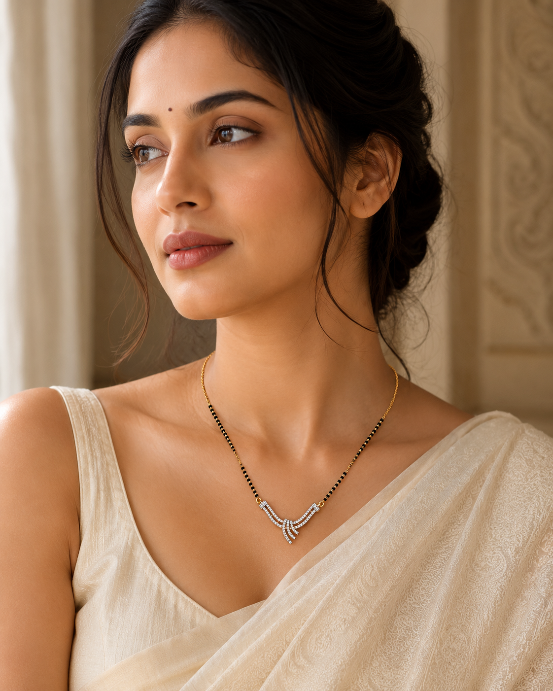 Aurelia Curve Diamond Mangalsutra