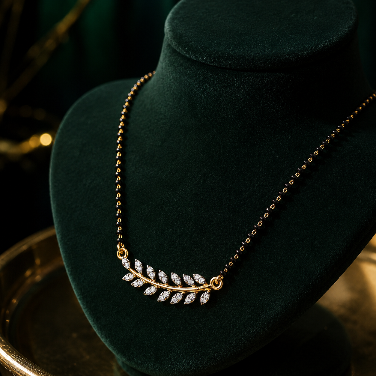Aurelia Leaf Diamond Mangalsutra