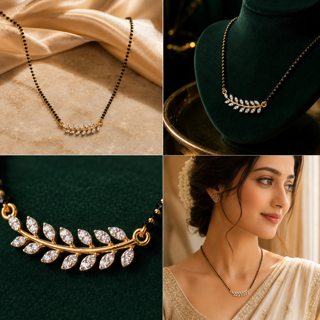 Aurelia Leaf Diamond Mangalsutra