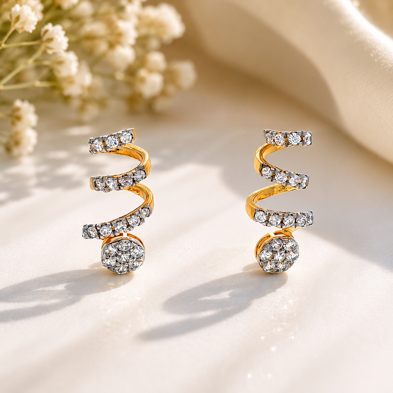 Aurielle Spiral Crystal Earrings