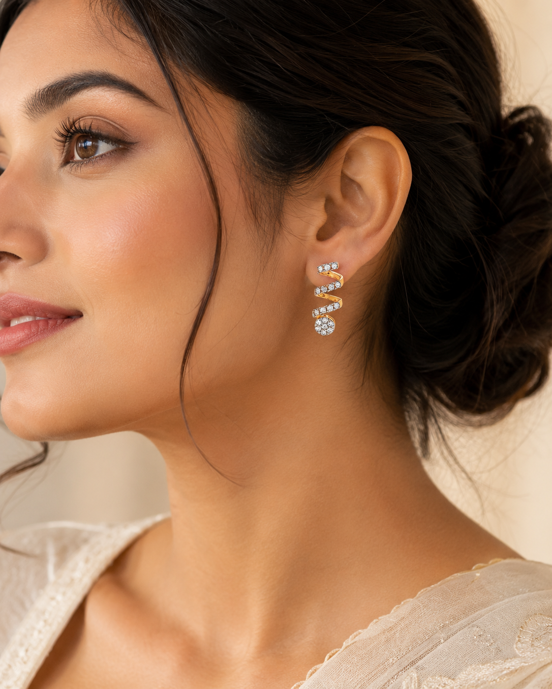 Aurielle Spiral Crystal Earrings