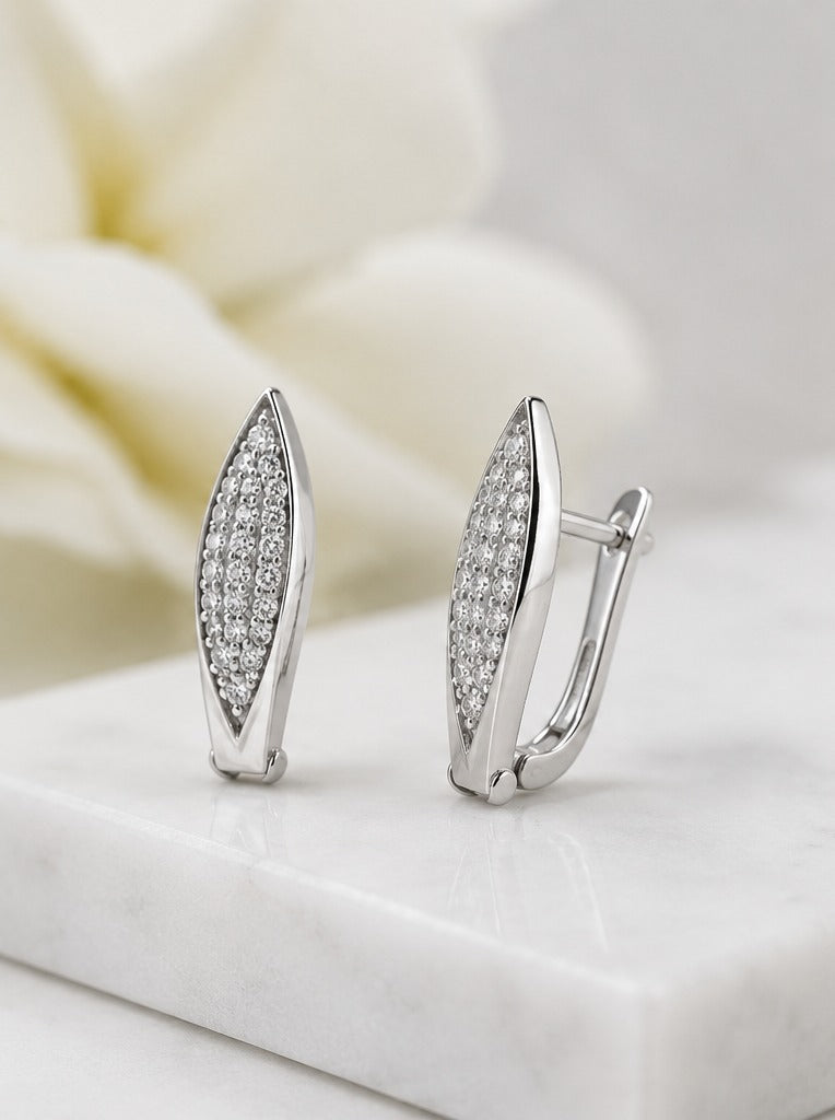 Aurora Crystal Leaf Earrings