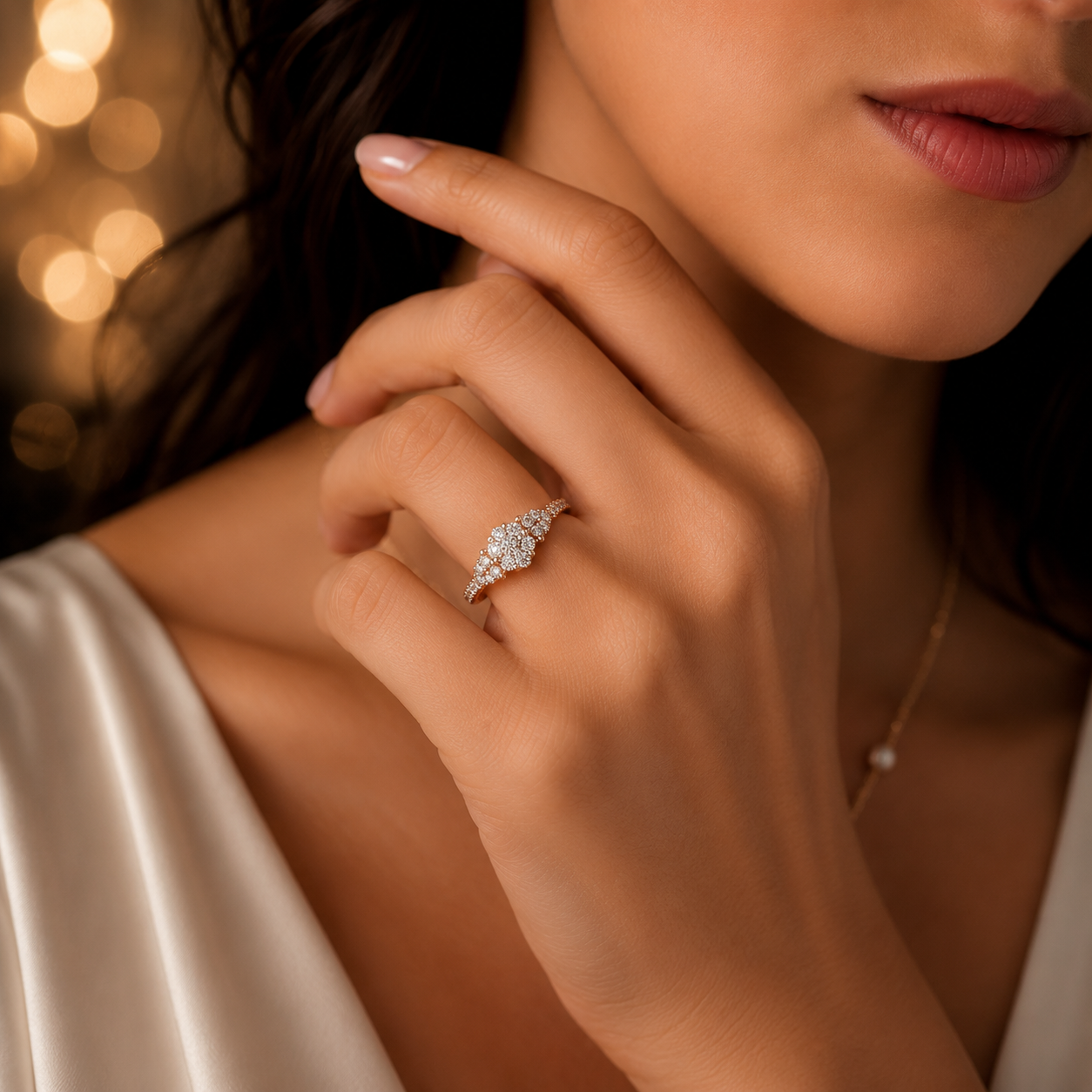 Blossom Sparkle Rose Gold Diamond Ring