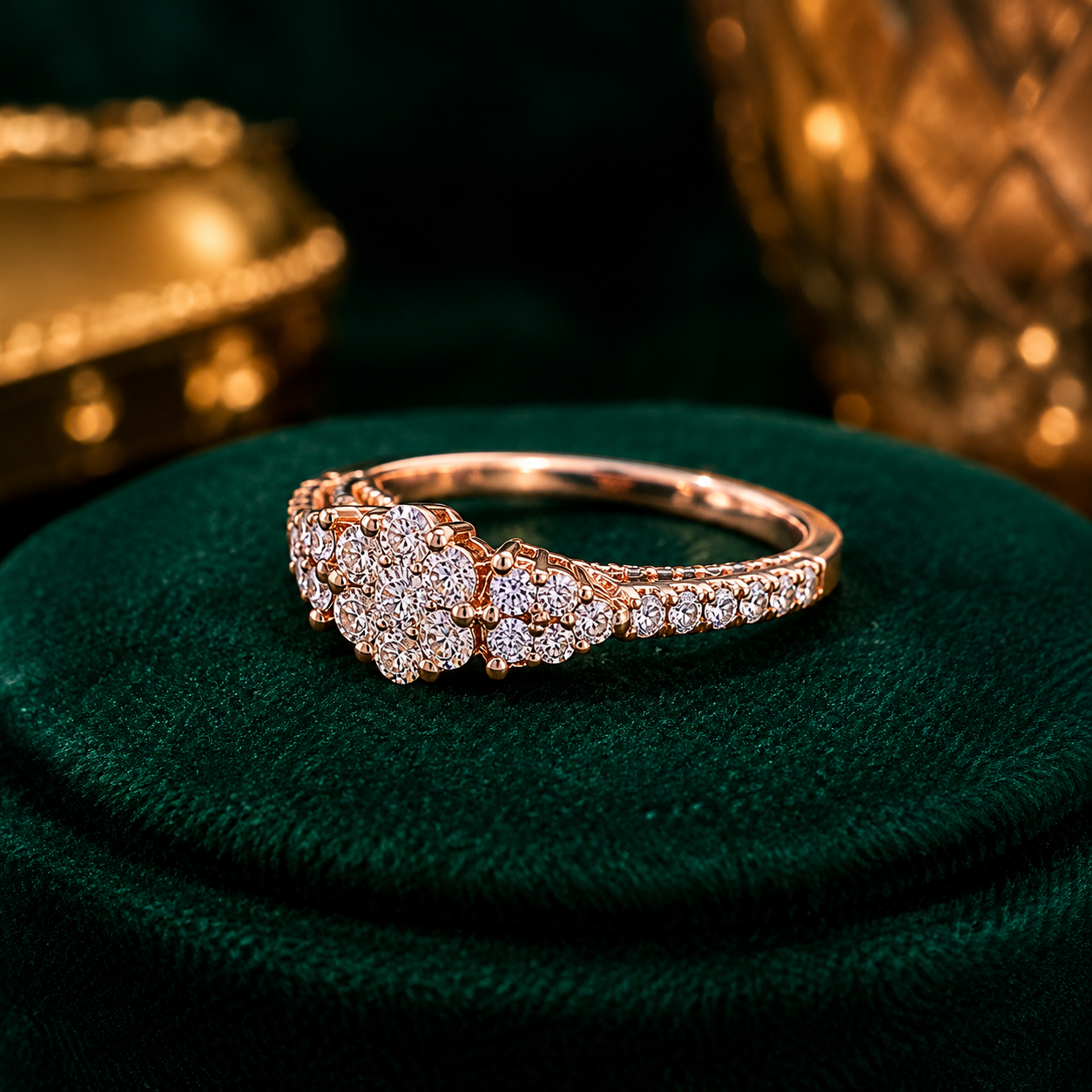 Blossom Sparkle Rose Gold Diamond Ring