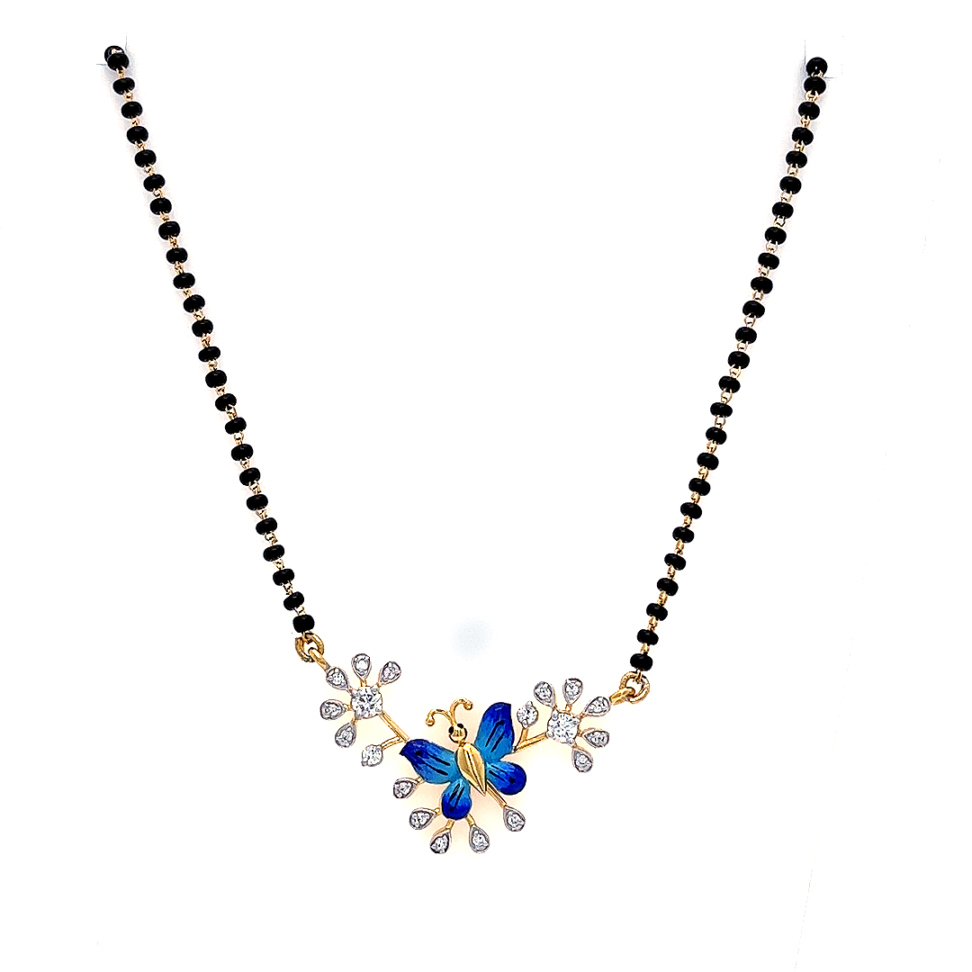 Blue Butterfly Diamond Mangalsutra
