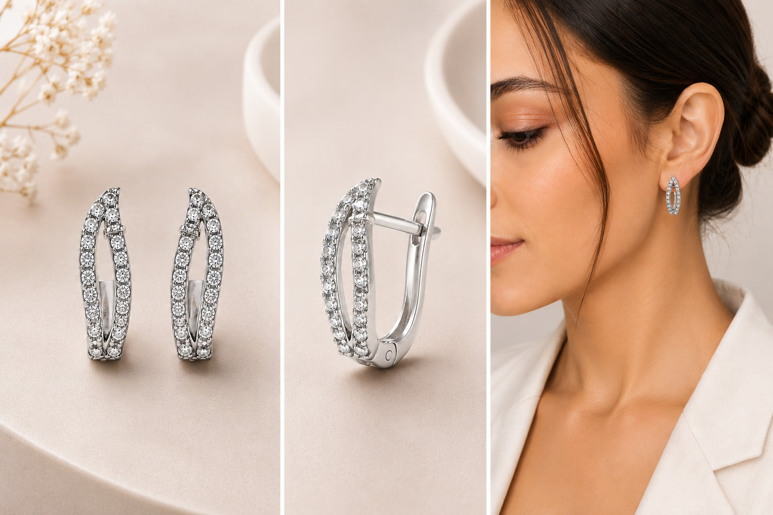 Celeste Crystal Hoop Earrings