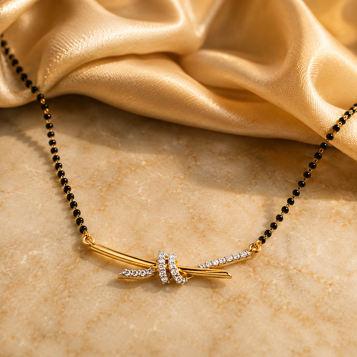Celeste Leaf Diamond Mangalsutra