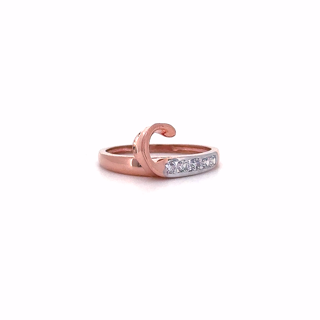 Celeste Wave Rose Gold Diamond Ring