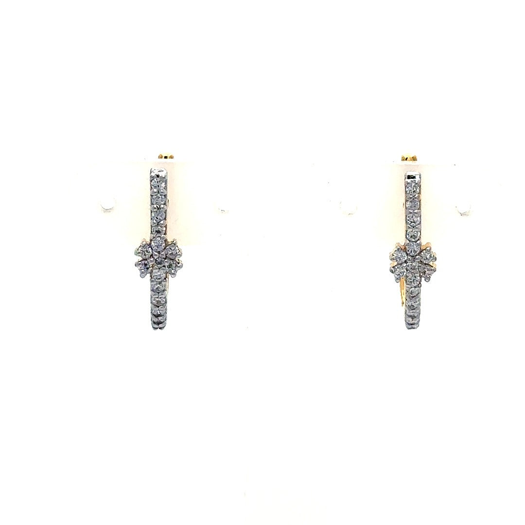 Celestia Floral Crystal Bar Earrings