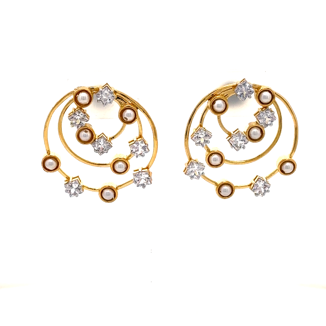 Celestial Pearl Orbit Earrings