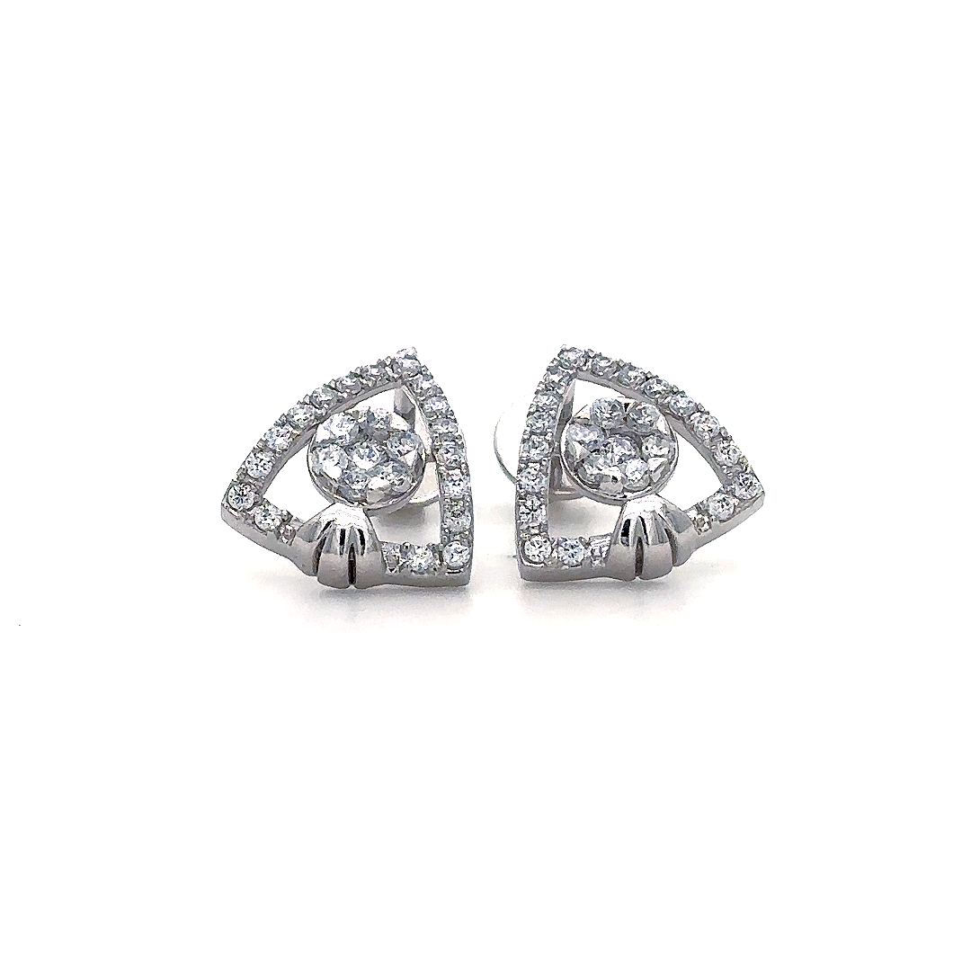 Celestial Triangle Crystal Stud Earrings