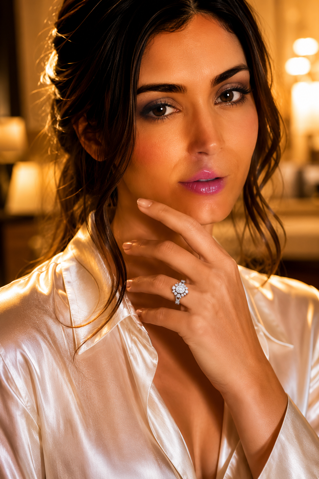 Vintage Floral Cluster Diamond Ring
