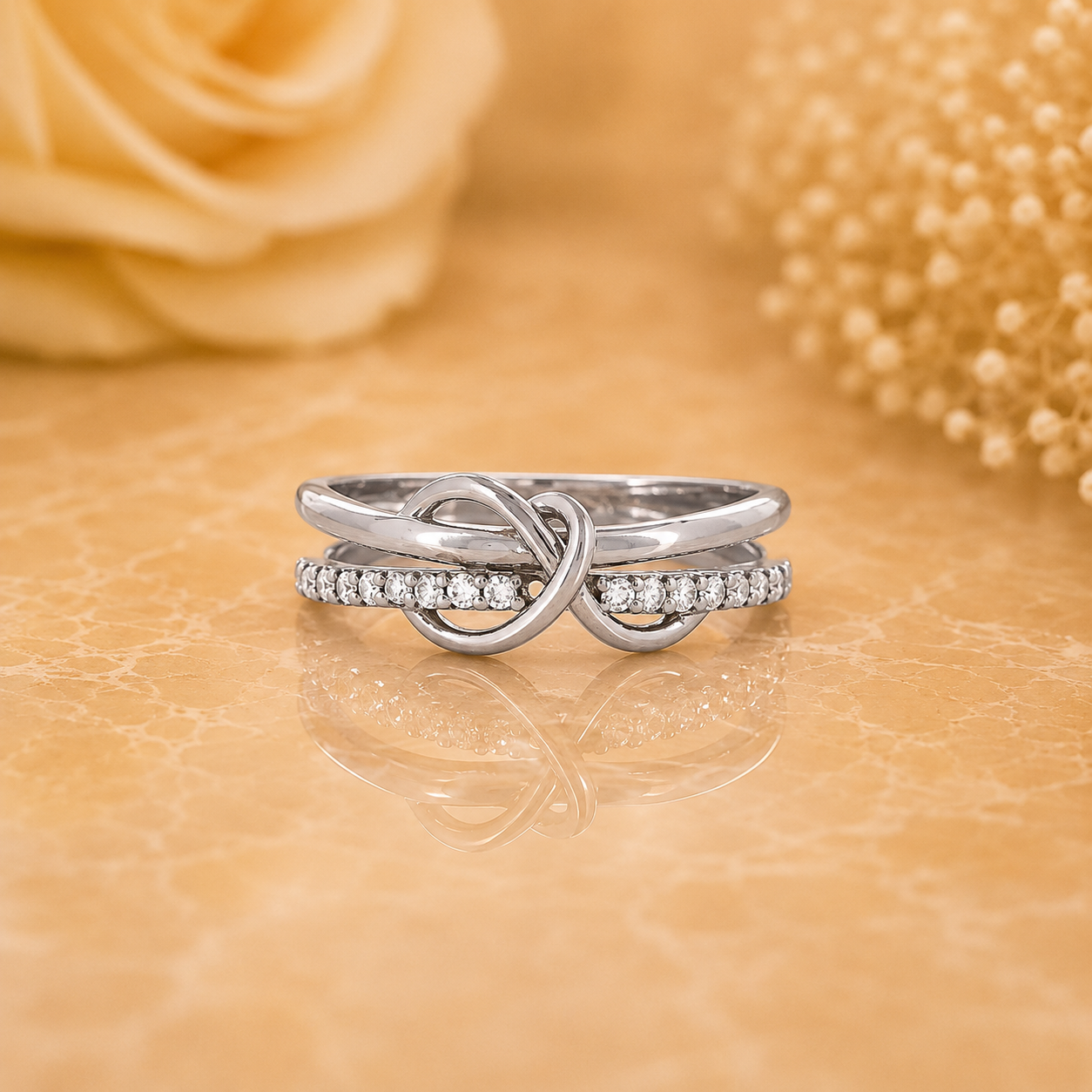 Infinity Knot Diamond Ring