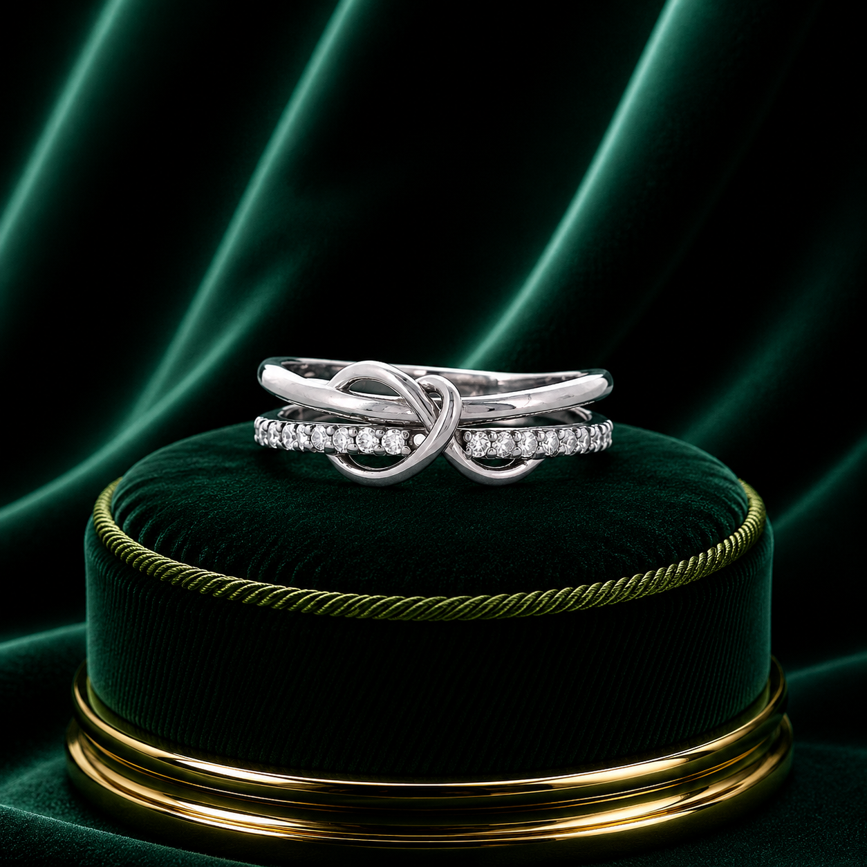 Infinity Knot Diamond Ring