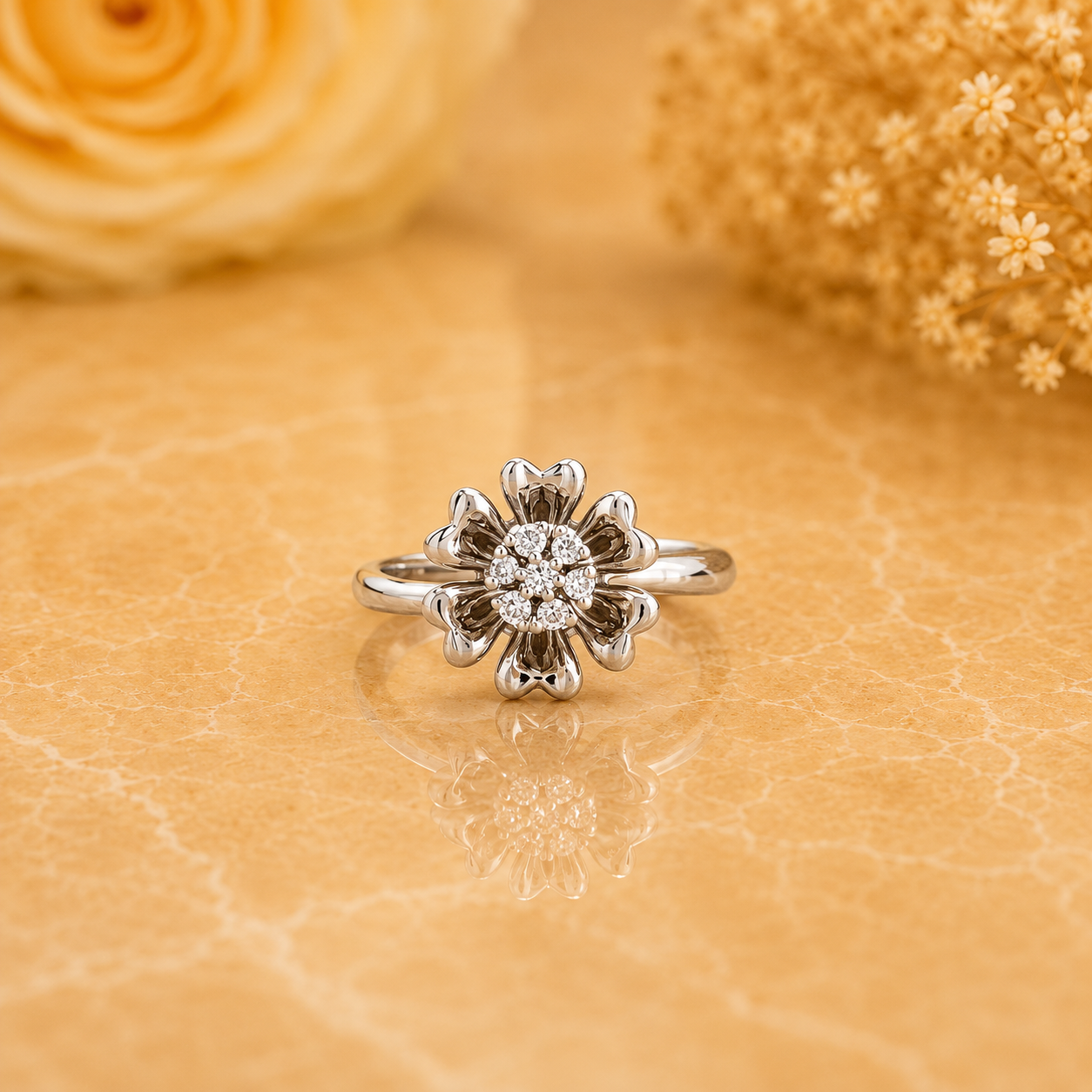 Blooming Floral Diamond Ring