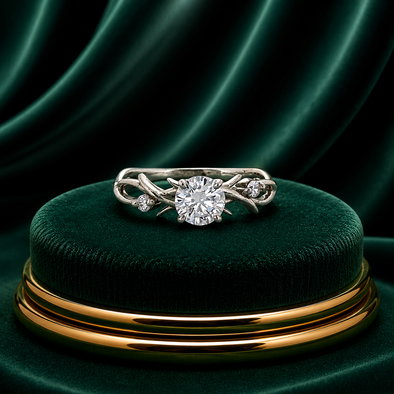 Infinity Vine Solitaire Diamond Ring
