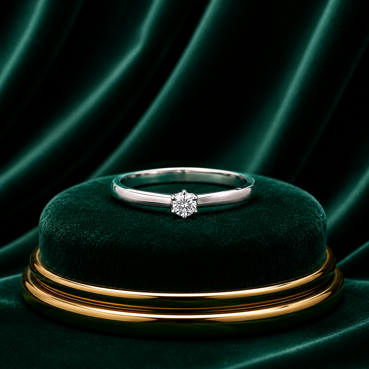 Minimal Solitaire Diamond Ring