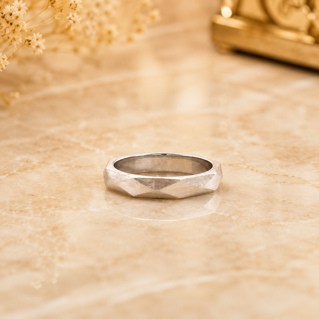 Faceted Minimalist Band Ring