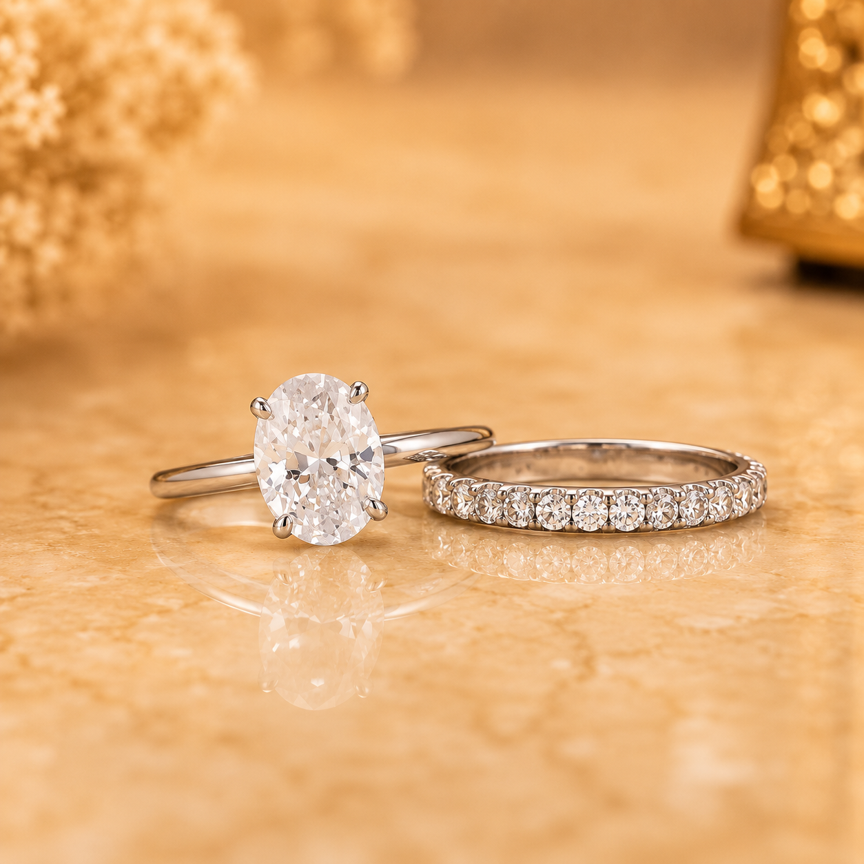 Oval Solitaire Diamond Ring