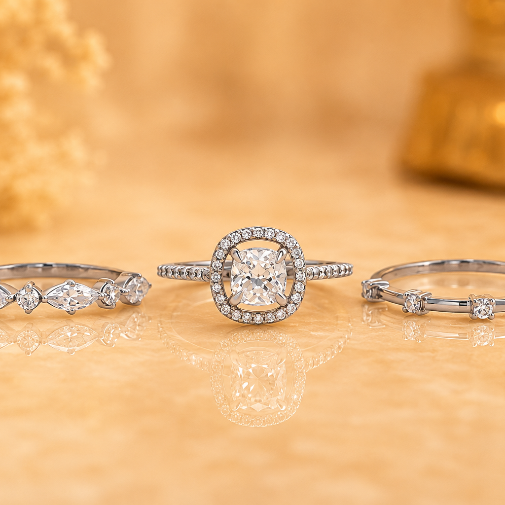 Vintage Halo Diamond Bridal Ring
