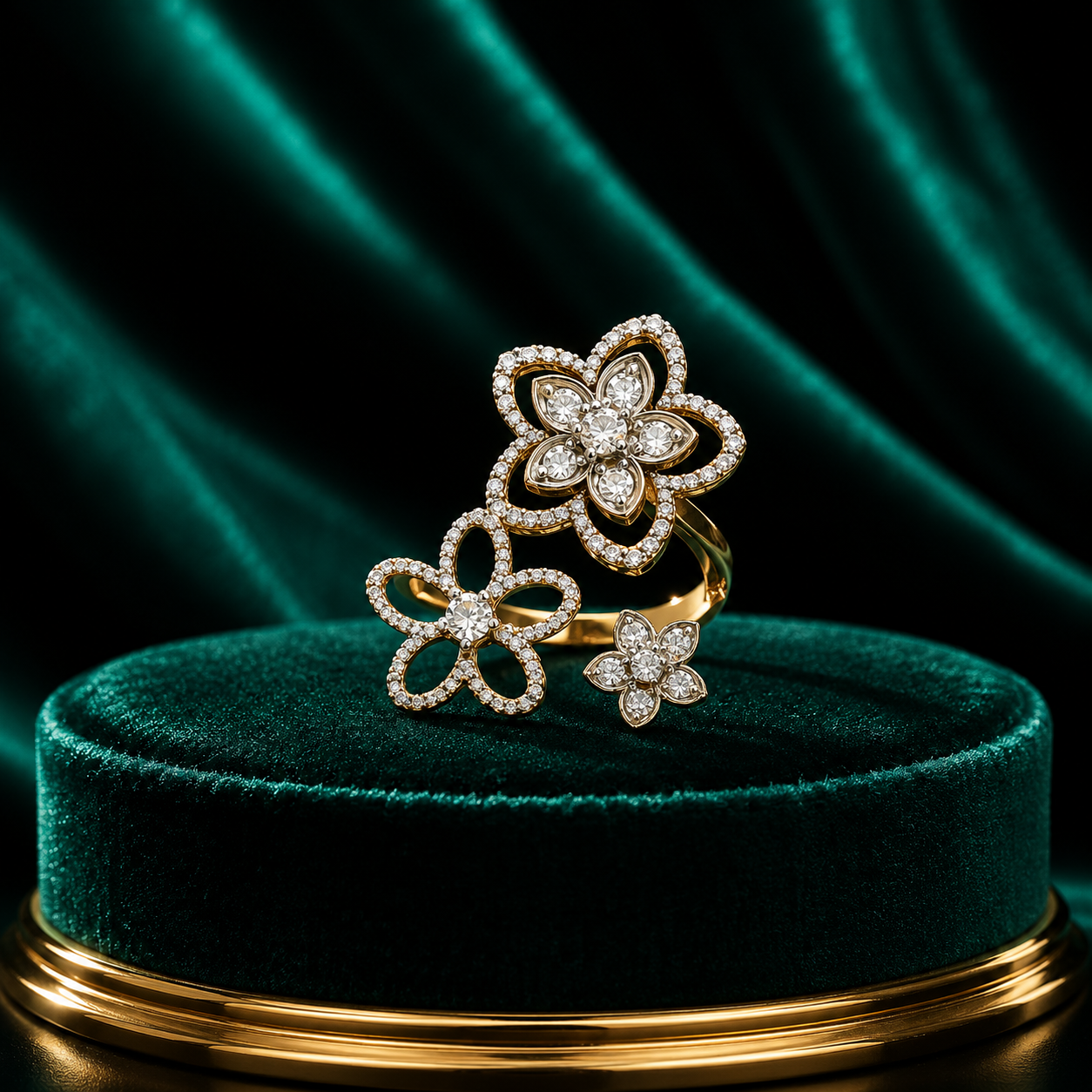 Blooming Harmony Floral Adjustable Ring