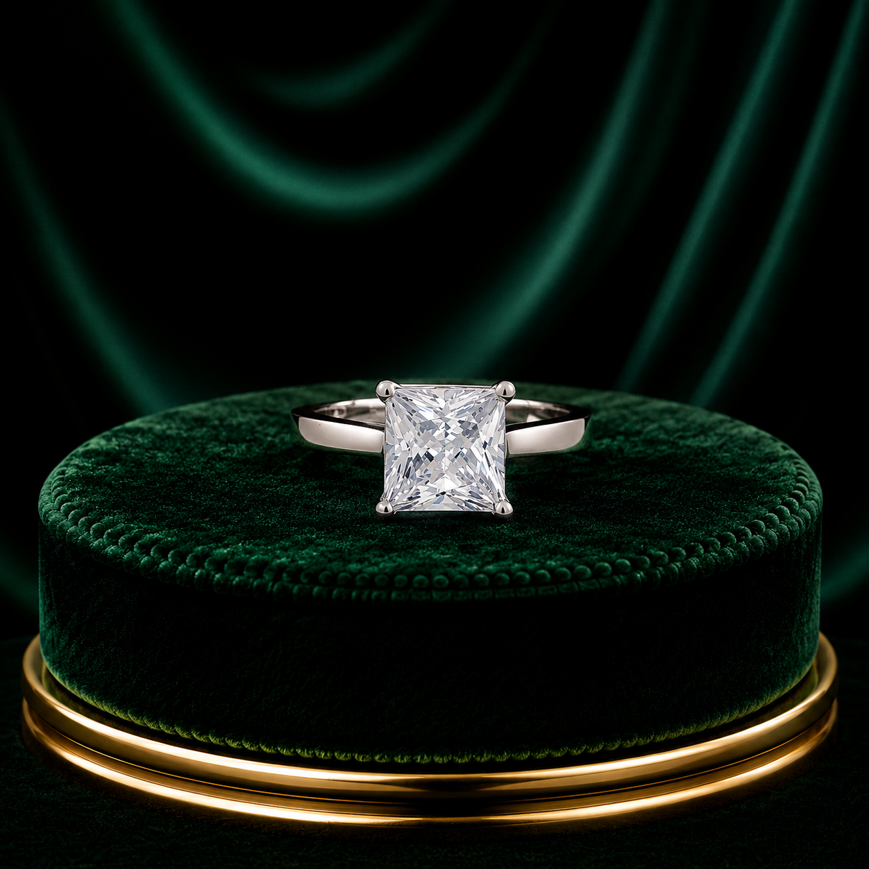 Classic Princess Cut Solitaire Ring