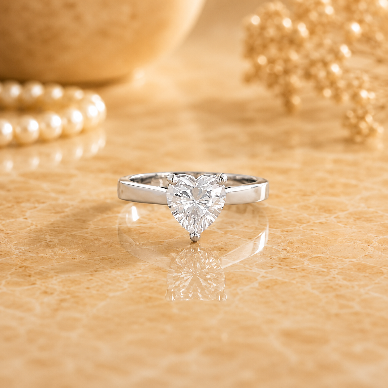 Classic Heart Cut Solitaire Ring