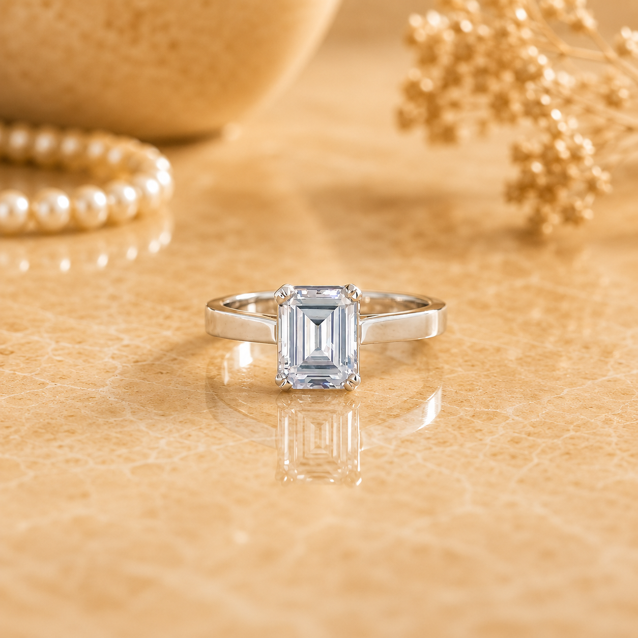 Classic Emerald Cut Solitaire Ring