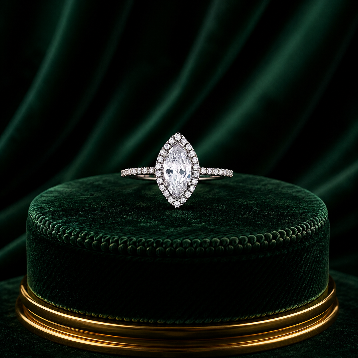 Classic Marquise Halo Ring