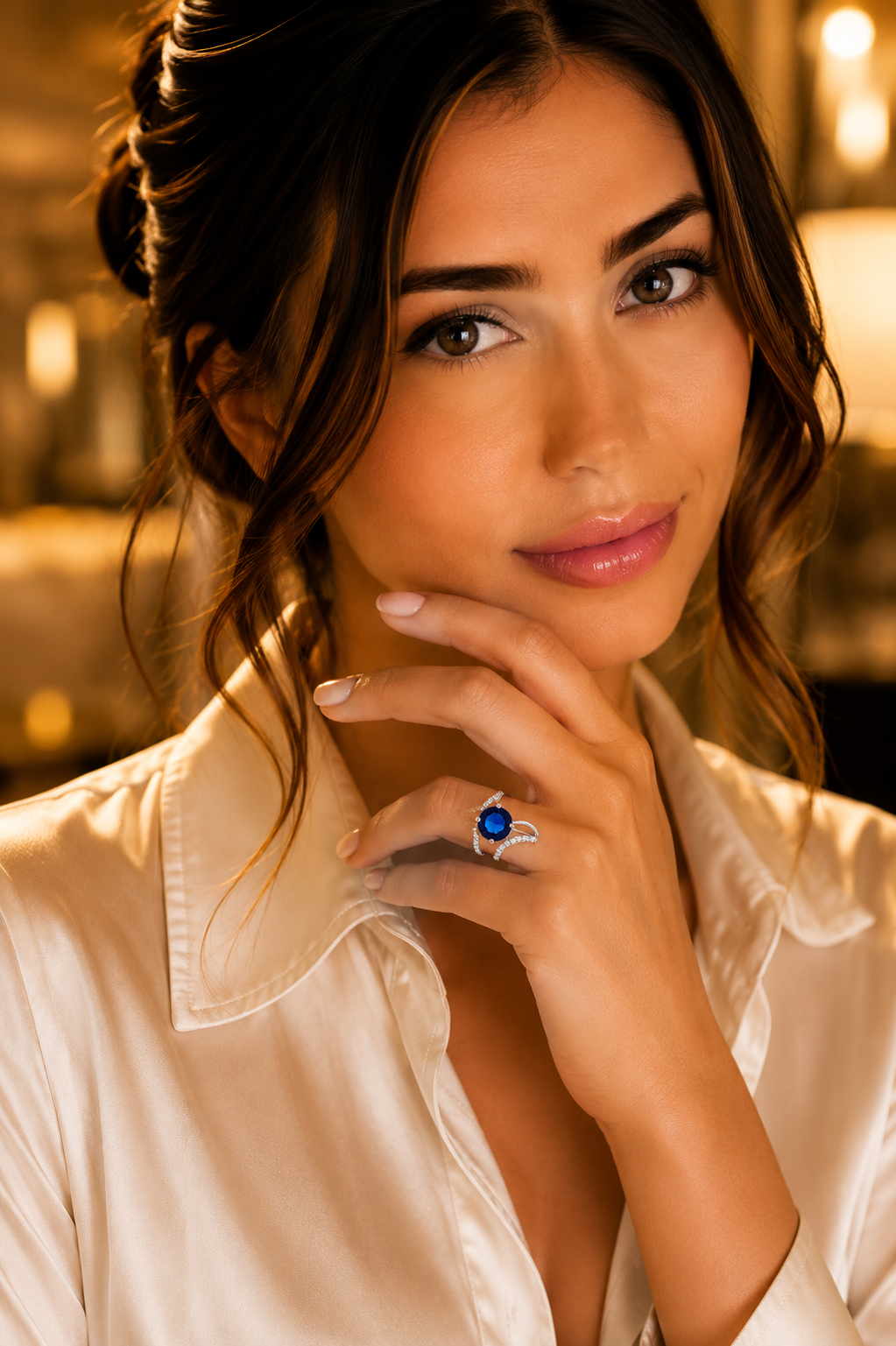 Royal Blue Sapphire Bypass Ring
