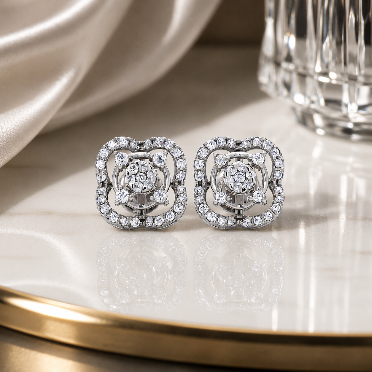 Royal Blossom Crystal Studs