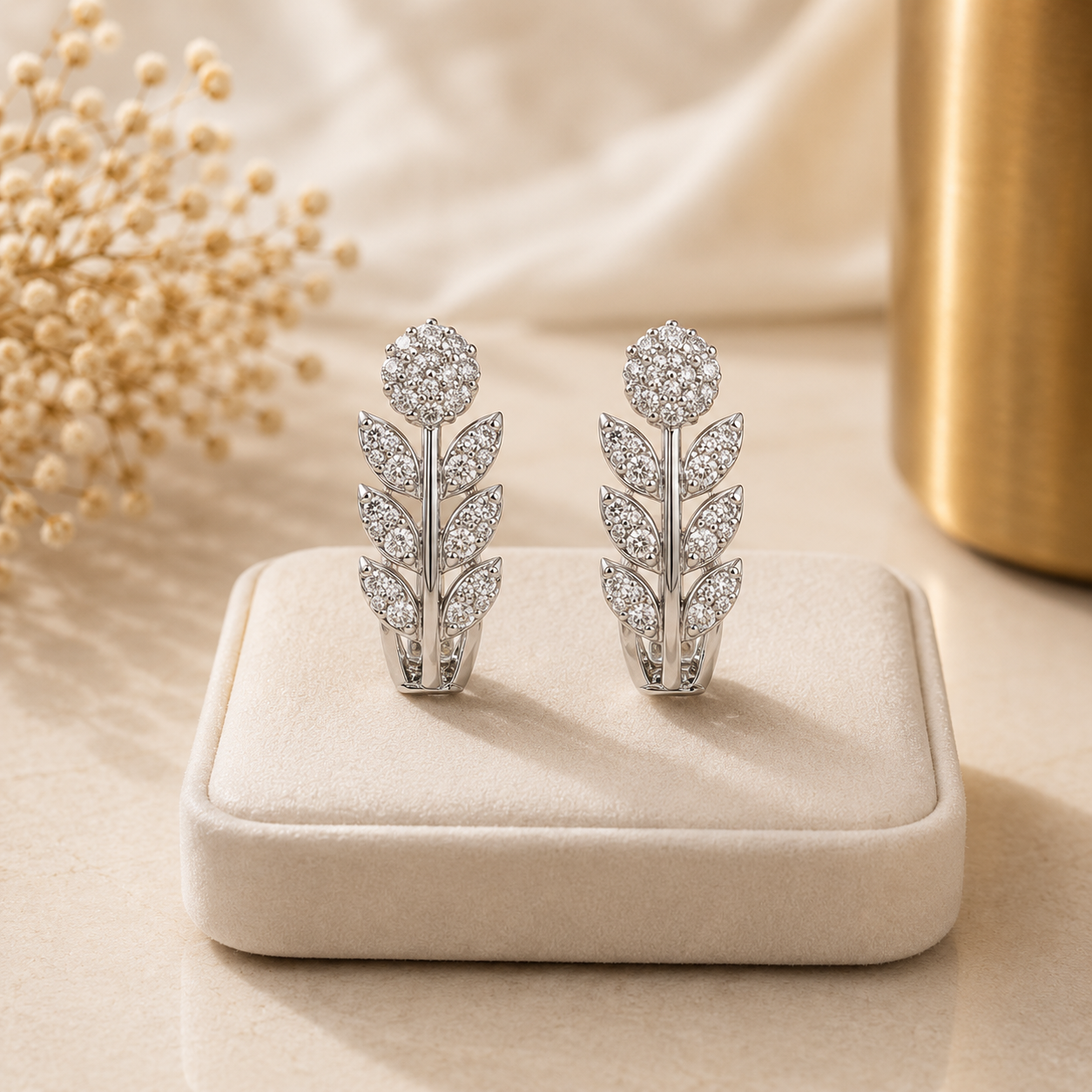 Luxury Floral Crystal Studs