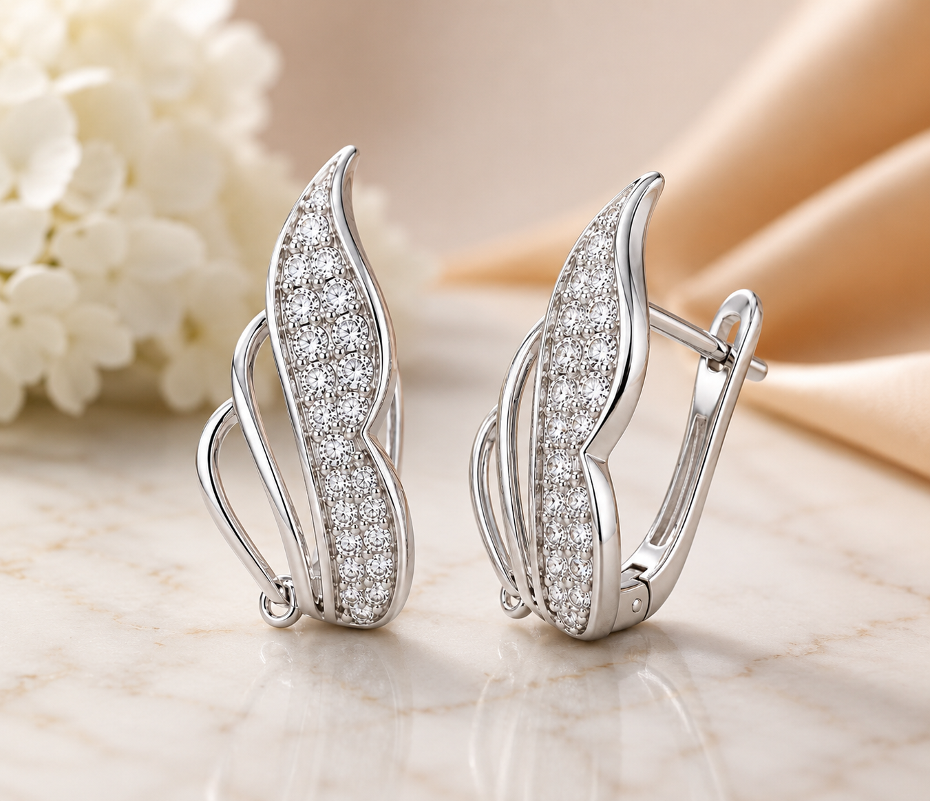 Crystal Wave Elegance Earrings