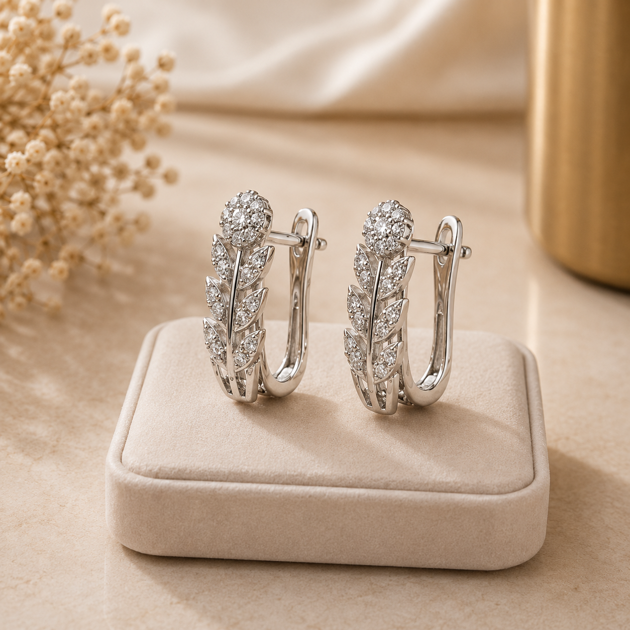 Luxury Floral Crystal Studs