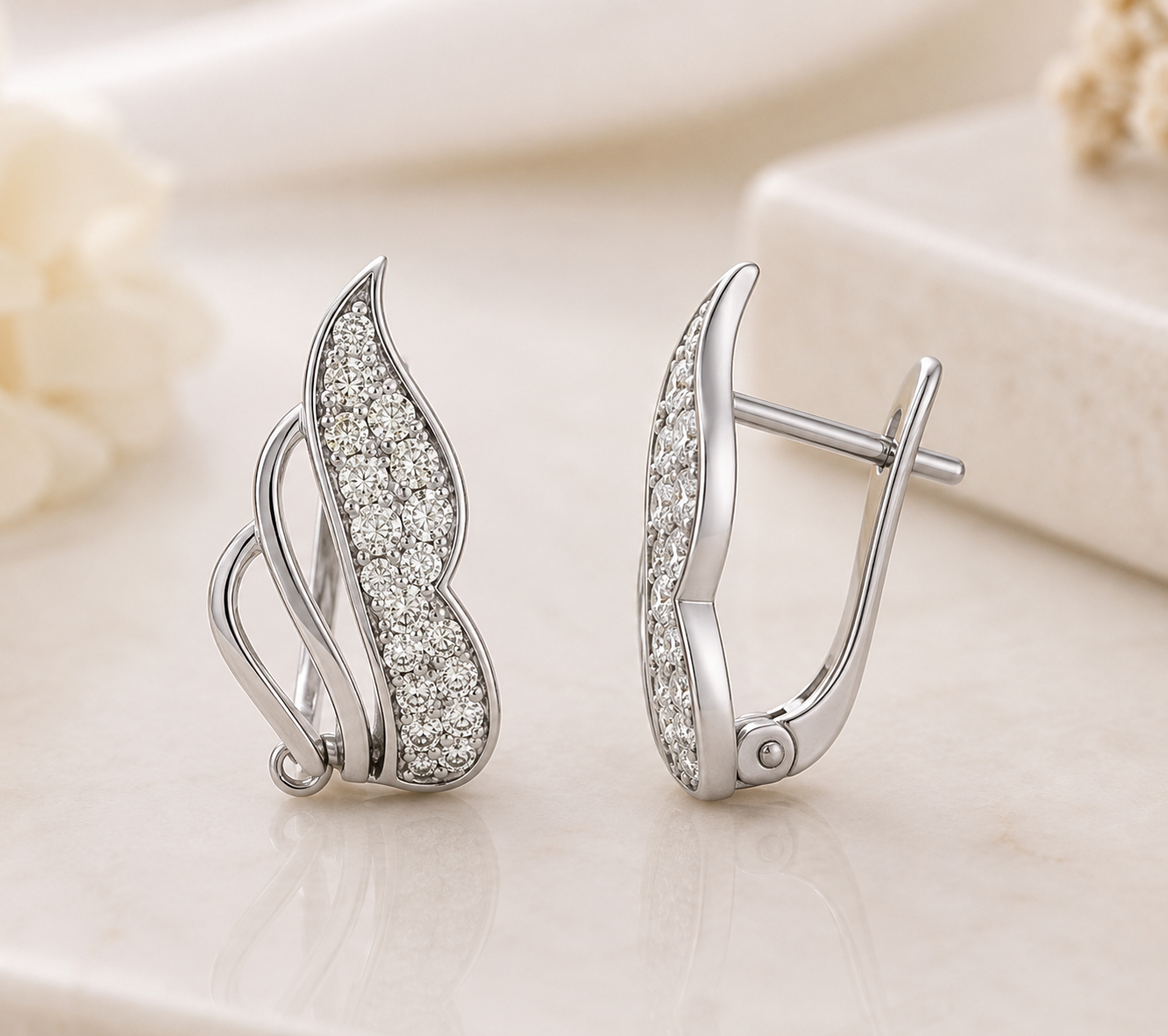 Crystal Wave Elegance Earrings