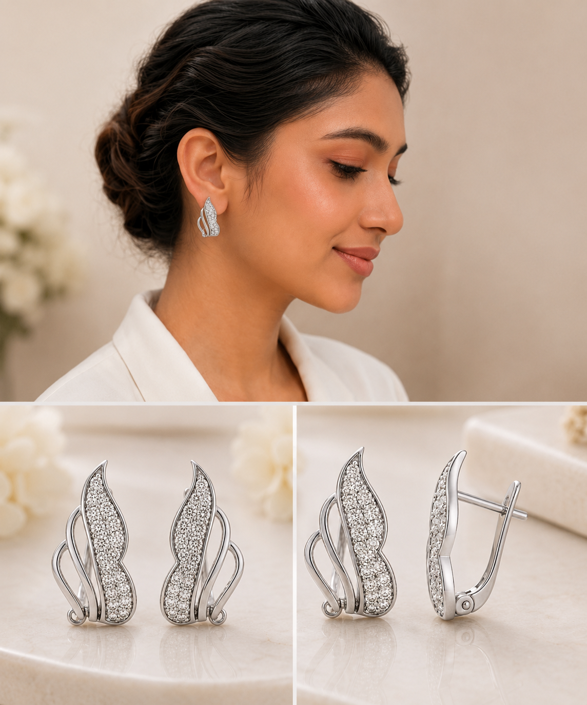 Crystal Wave Elegance Earrings