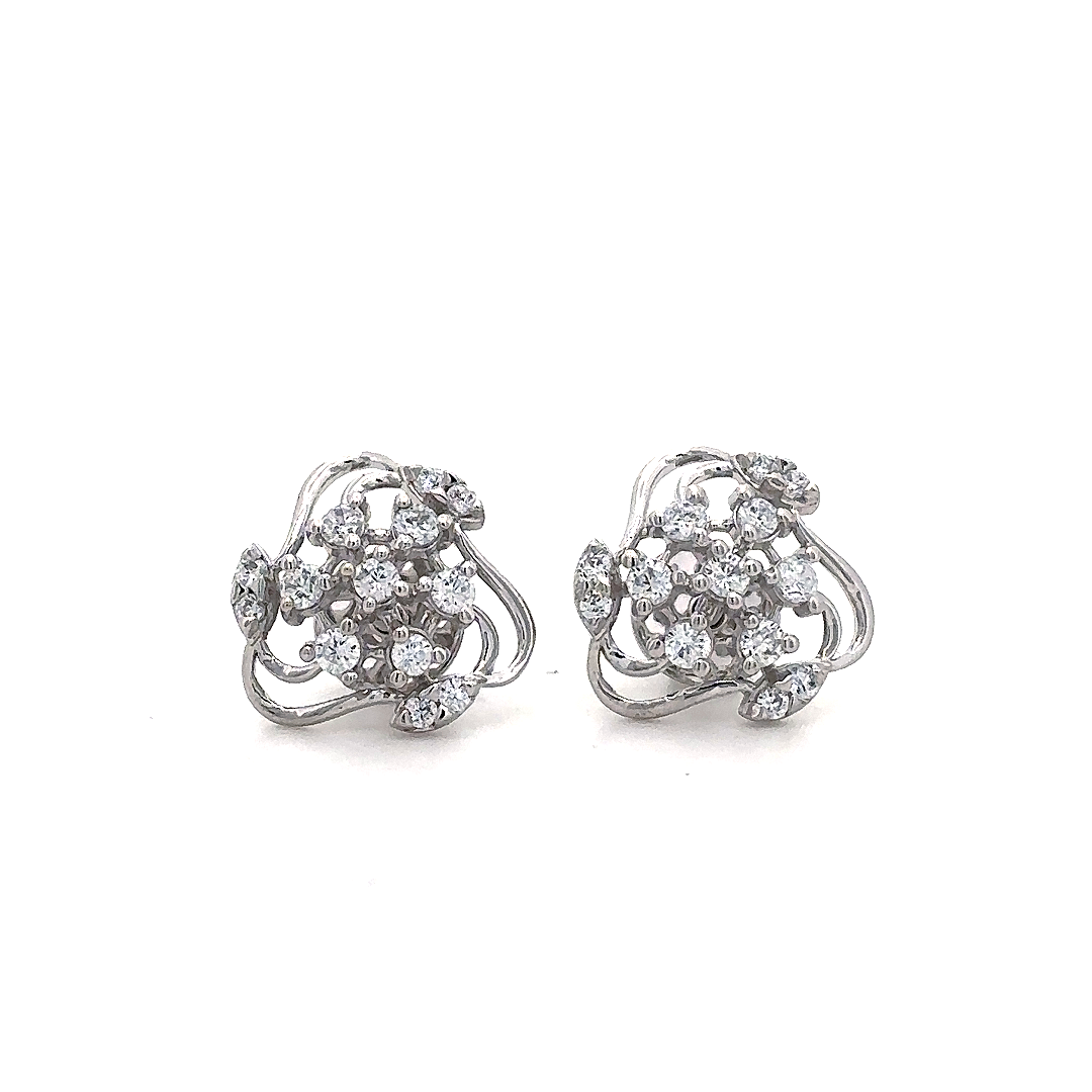 Crystal Blossom Sparkle Stud Earrings