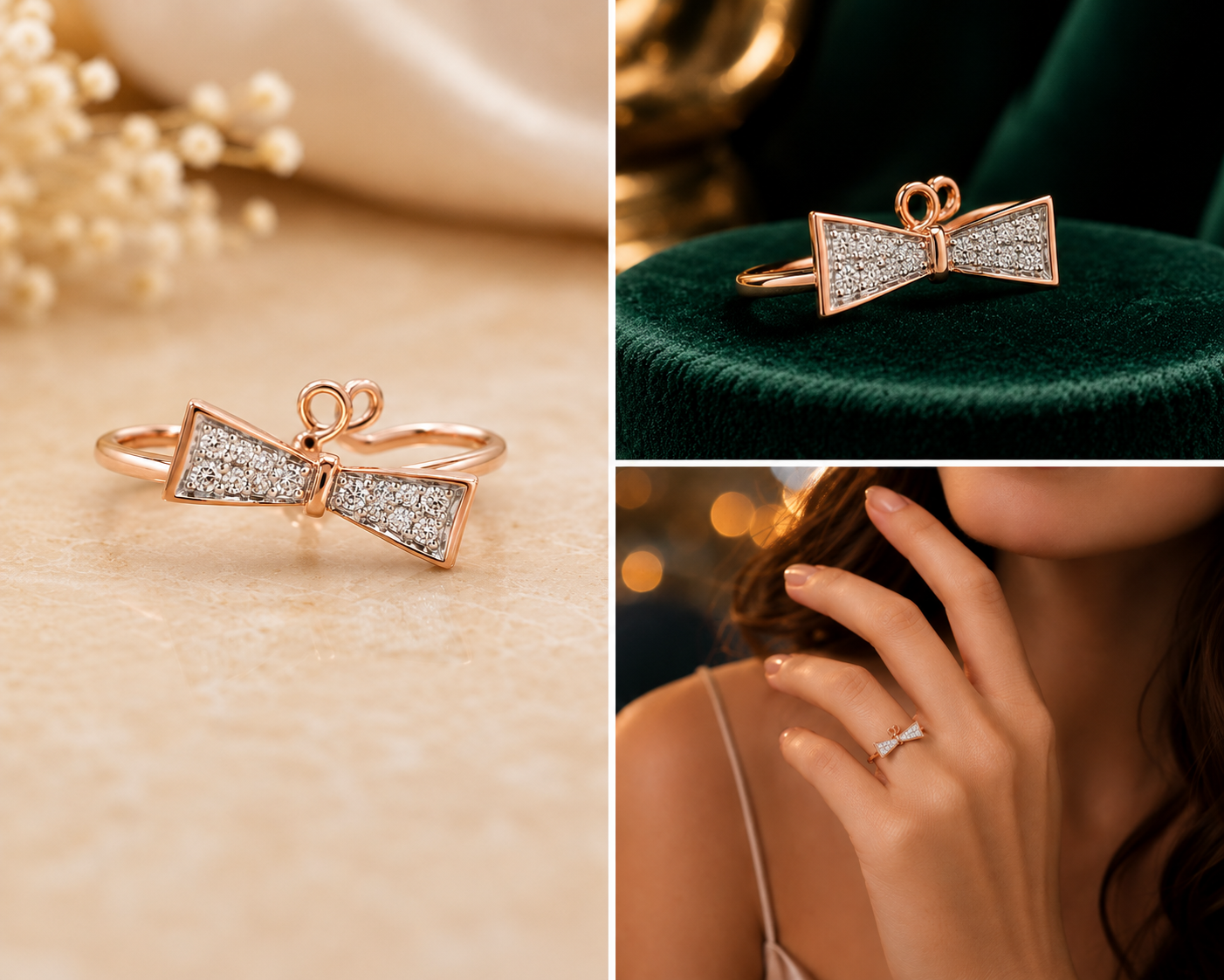 Diamond Bow Accent Ring