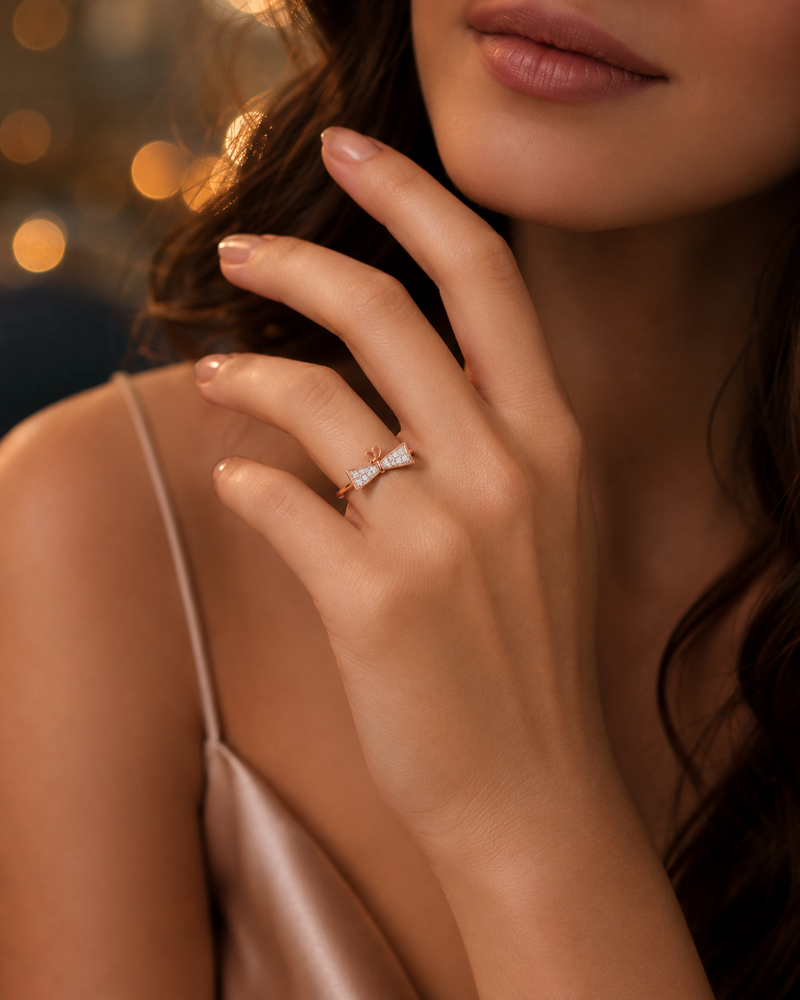 Diamond Bow Accent Ring