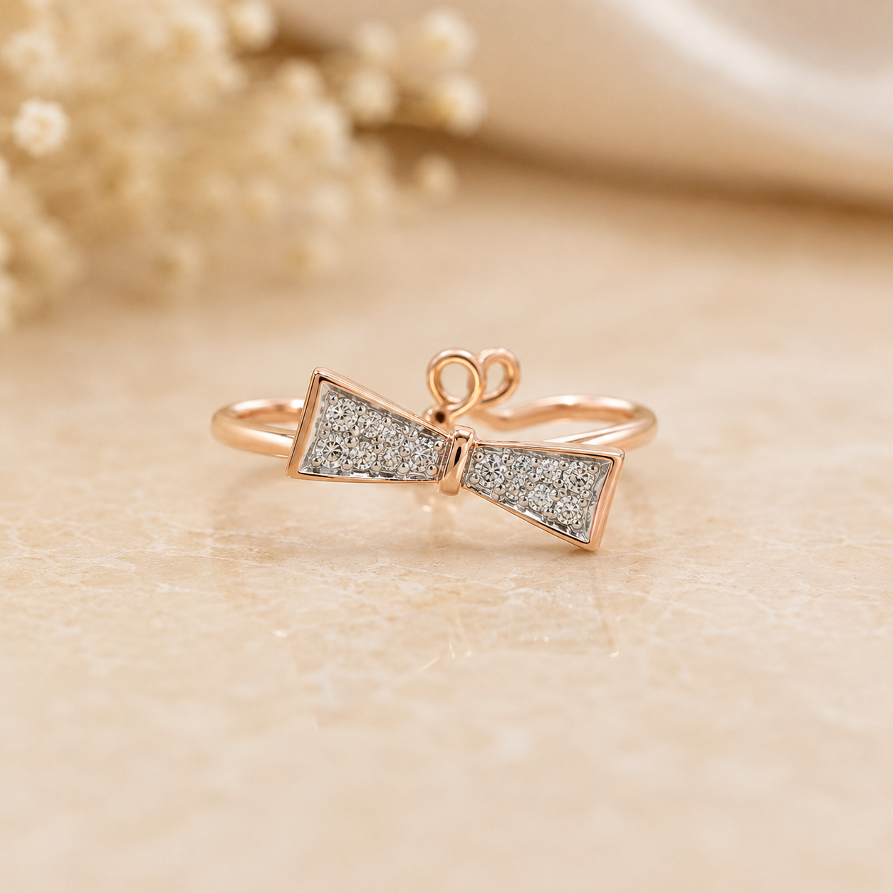 Diamond Bow Accent Ring
