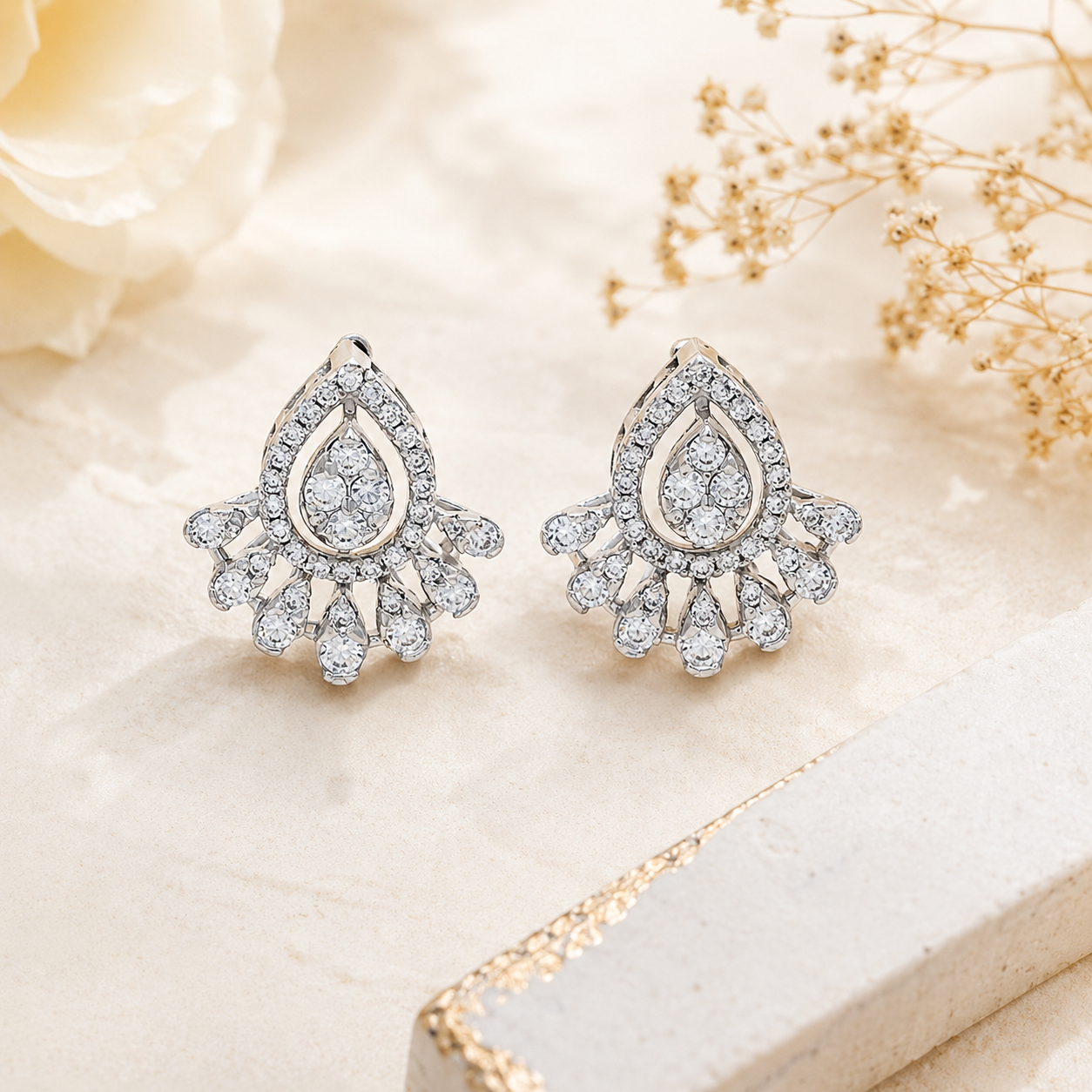 Diamond Shine Crown Earrings