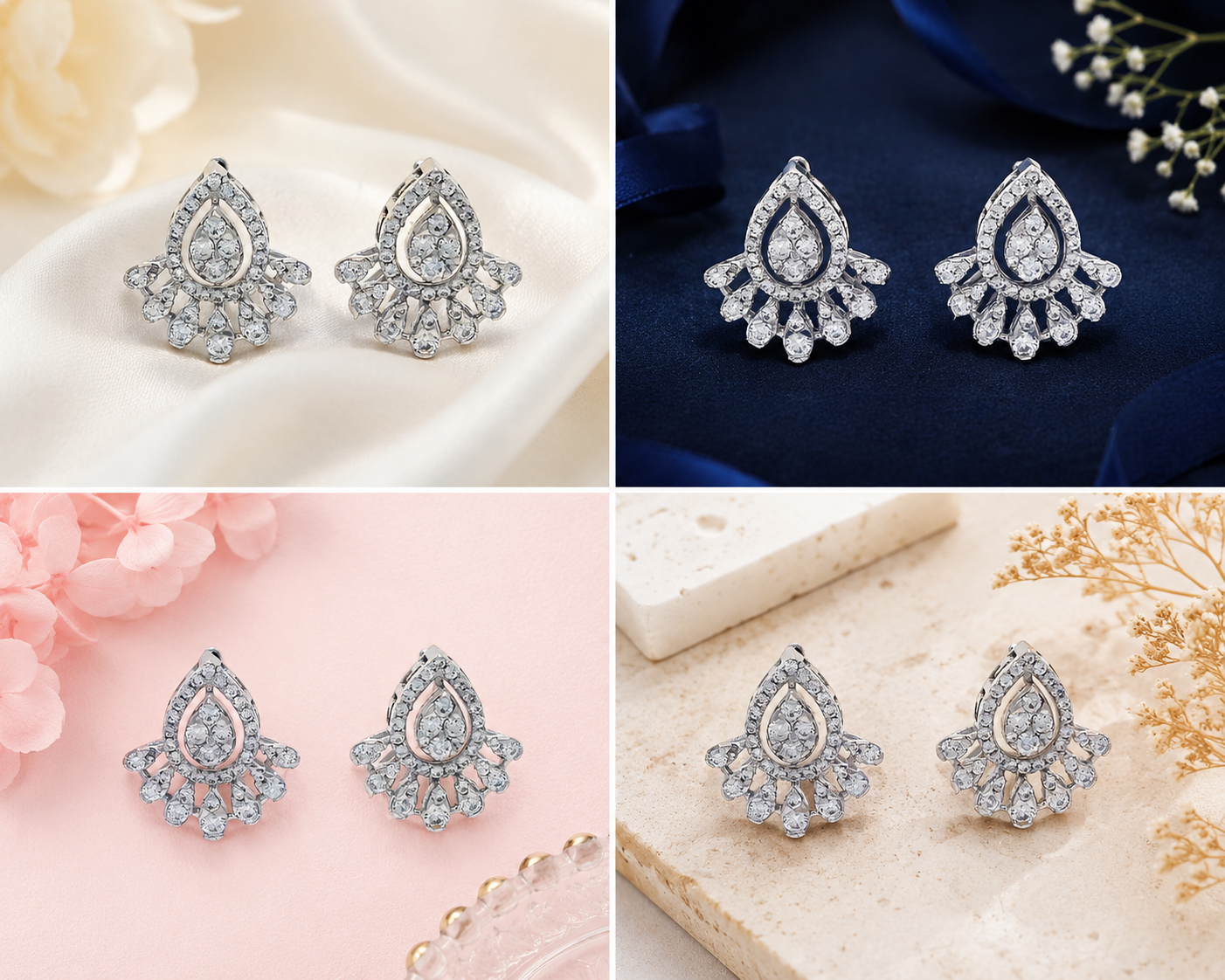 Diamond Shine Crown Earrings