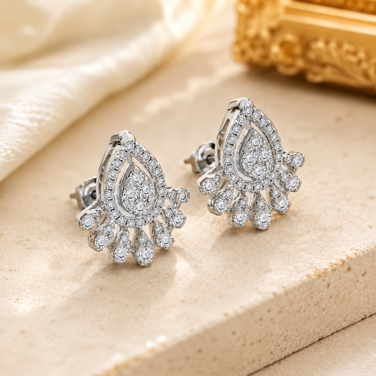 Diamond Shine Crown Earrings