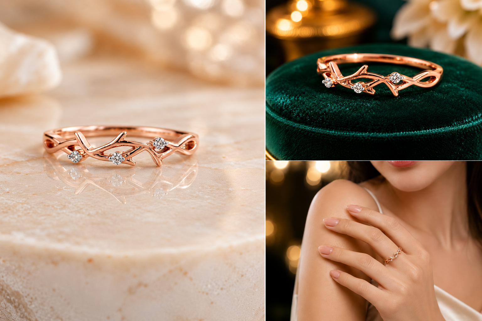 Diamond Vine Infinity Ring
