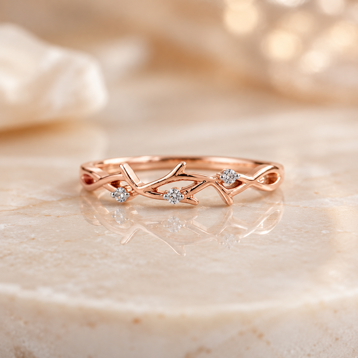 Diamond Vine Infinity Ring