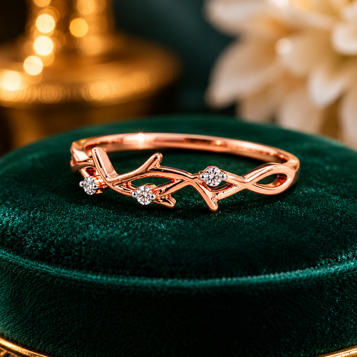 Diamond Vine Infinity Ring